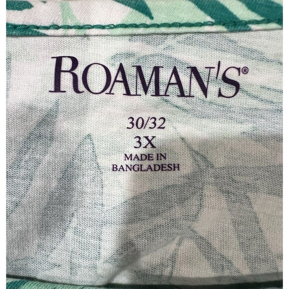 Roaman's women's plus-size Ultrasmooth swing dress/top green leaf print 3X 30/32 - Picture 5 of 7